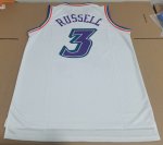 NBA 3 Russell Jazz Maillot Retro blanc personnalisé imprimé